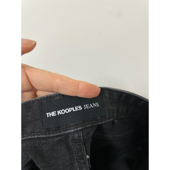 The Kooples Jeans Black Wash Paisley Denim High‎ Waisted Shorts Paris Size 2 - Picture 6 of 13